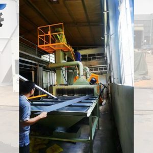 Máy phun bi băng tải con lăn