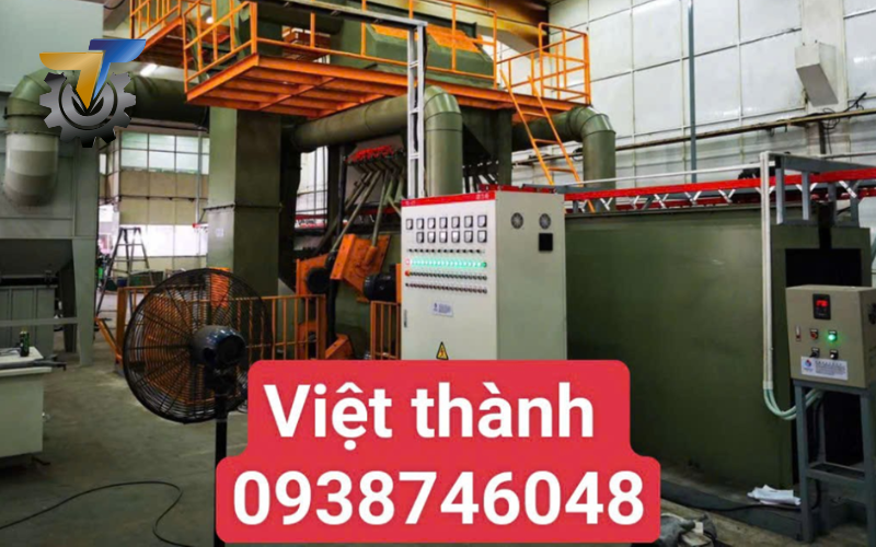 máy phun bi làm sạch dầm H tại Bình Dương