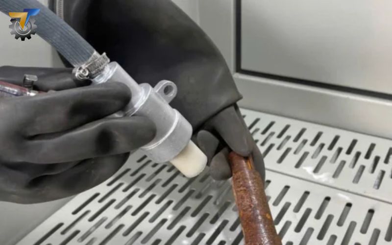 máy phun cát không phun được