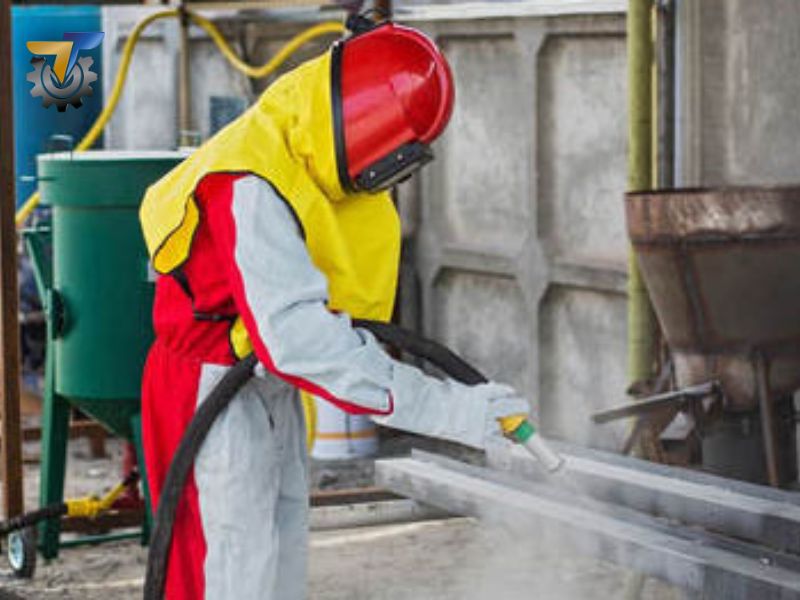 máy phun cát xử lý bề mặt trước khi sơn